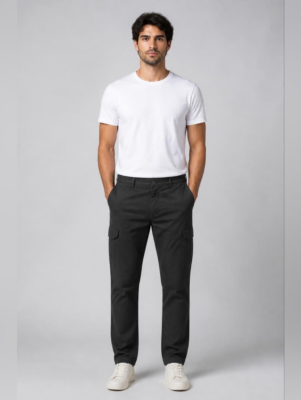 Kenneth Cole Awearness Awear-Tech 32x32 Black Cargo Pants - Slim Fit
